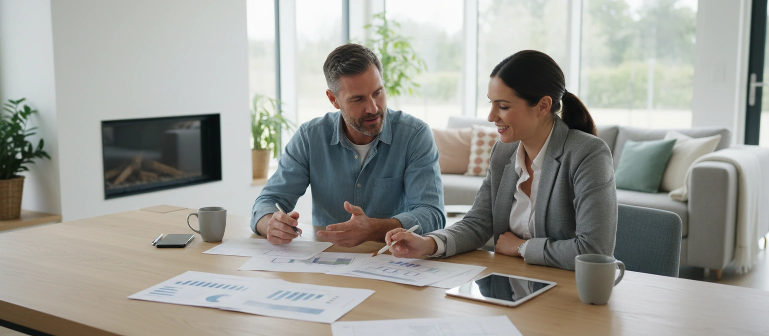 homeowner signing solar agreement
