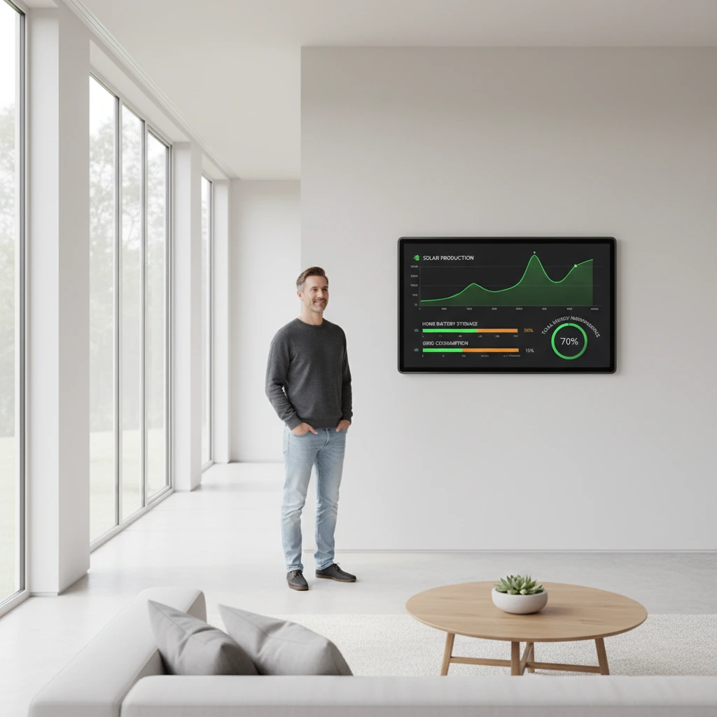 Man standing next to chart