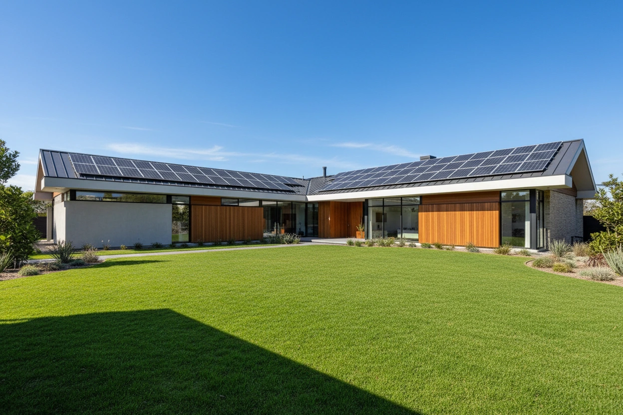 Modern house with solar