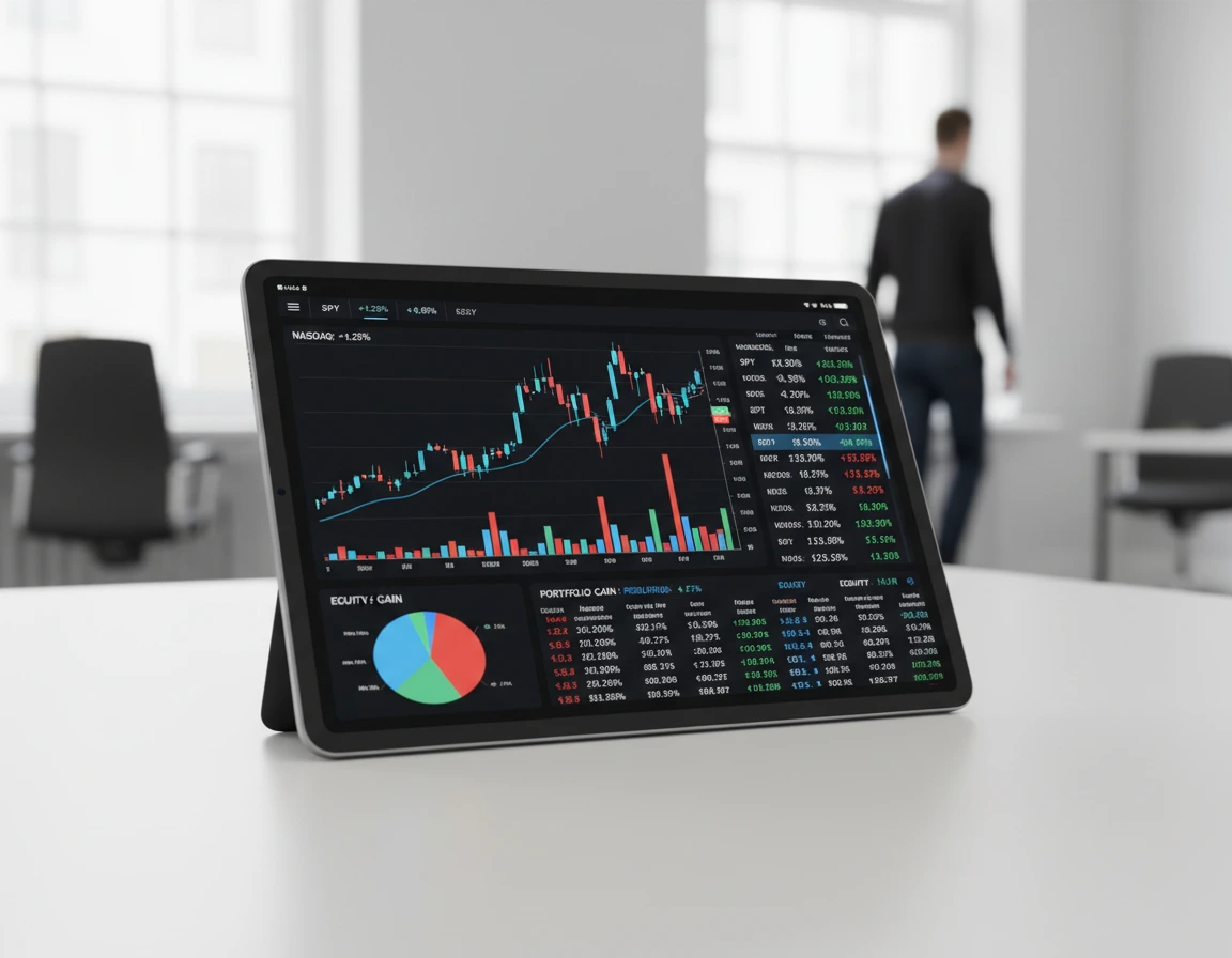 Tablet with charts