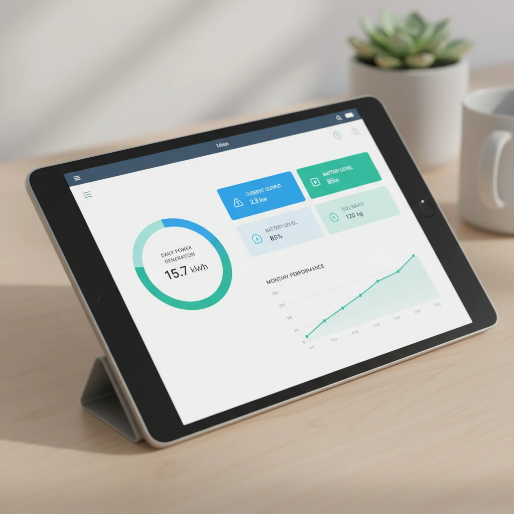 Tablet with solar production chart