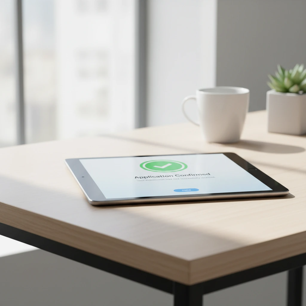 Tablet laying on a table